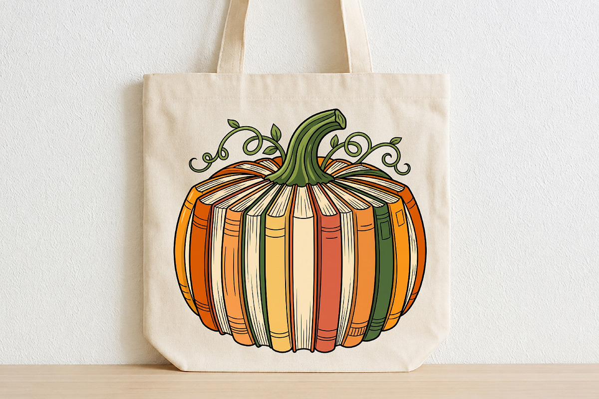 Fall Book Pumpkin Halloween Teacher, a Seasonal Illustration by CraftArtStudio (Photo 2 of 4)