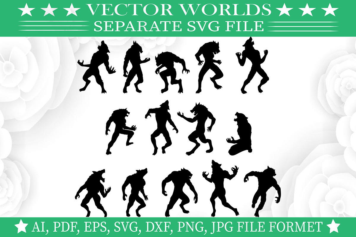 Werewolf SVG, Wolf, Werewolf SVG, an Object Graphic by VectorWorlds