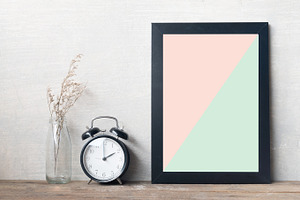 frame and clock in pantone color
