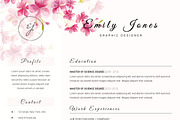 Water Color CV-Resume Template *C, a Resume Template by Showy68 Template (Thumbnail 4 of 5)