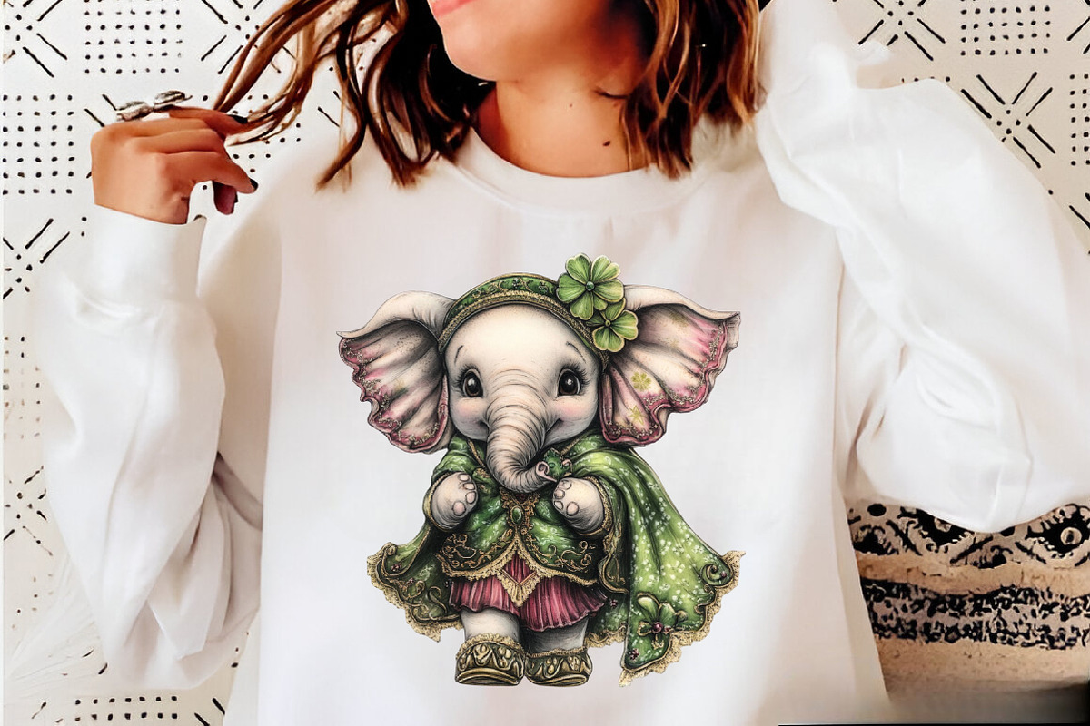 Whimsical St Patrick Elephant Clipar, an Illustration by SVGArt (Photo 9 of 9)