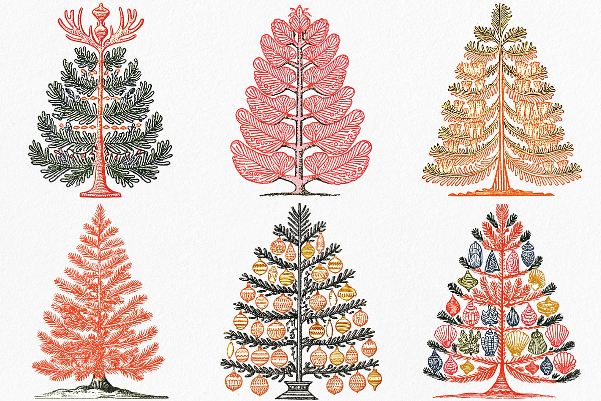 Boho Christmas Trees Clipart, an Illustration by Canvas Craft (Photo 3 of 8)