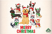 Retro Merry Christmas Dog Png, an Illustration by Craft Nest (Thumbnail 1 of 6)