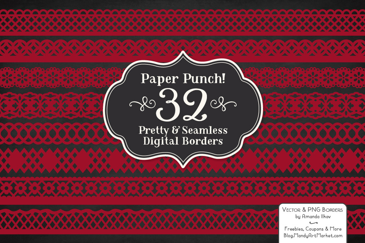 Ruby Red Lace Border Clipart, an Illustration by Amanda Ilkov (Photo 2 of 5)