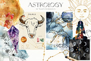 ASTROLOGY watercolor zodiac signs, a Decorative Illustration by Yuliya Derbisheva (Thumbnail 2 of 17)