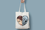 woman face and skull in love shape, a Person Illustration by gunaonedesign (Thumbnail 3 of 4)