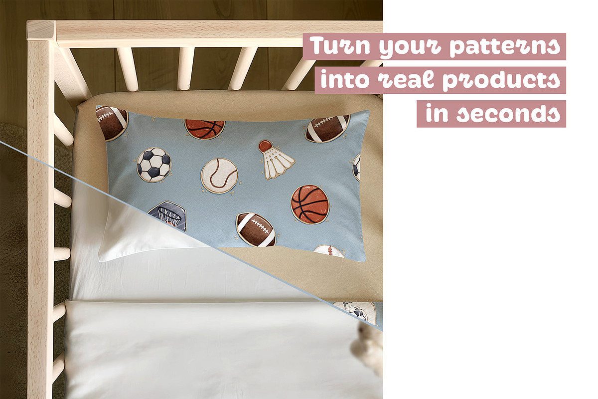 Realistic Crib Bedding Mockup, a Household Mockup by Brzozowska (Photo 7 of 8)