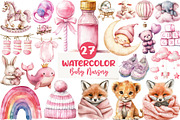 Pink Baby Girl Nursery Clipart, an Icon by CreationArt (Thumbnail 1 of 5)