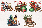 Christmas Sleigh Sublimation Clipart, an Illustration by CreationArt (Thumbnail 4 of 6)