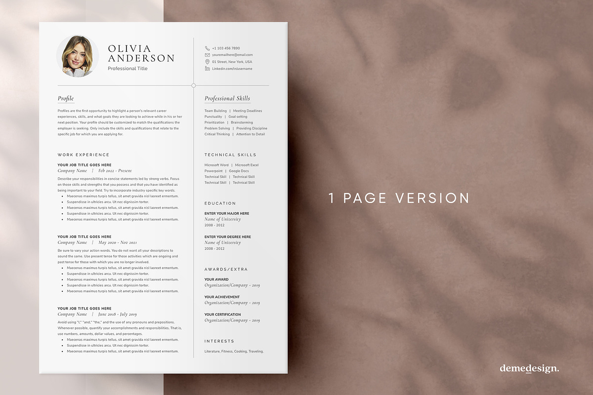 Resume Template - Word & Pages preview 2