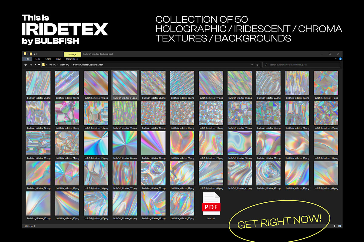 Iridetex - Holographic Textures Pack, a Texture Graphic by BULBFISH (Photo 10 of 10)