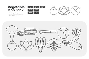 Vegetable Icon Pack, an Outline Icon by erifqizeicon