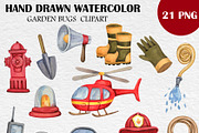 Watercolor Firefighter Clipart PNG, an Education Illustration by PatternPalette (Thumbnail 2 of 2)