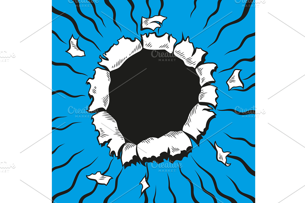 Comic book hole. Vector paper, an Illustration by Things for designers