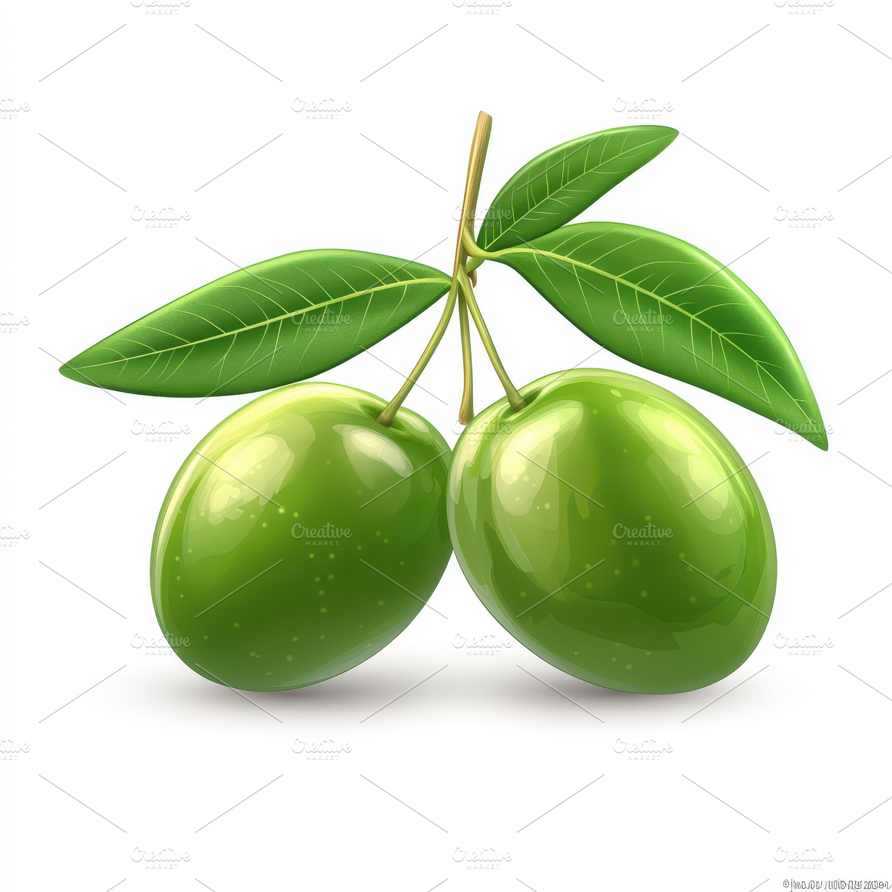 Fresh Green Olives on Branch with Le, a Food & Drink Photo by Pixeness Studio