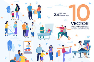 Pregnancy Vector Scenes