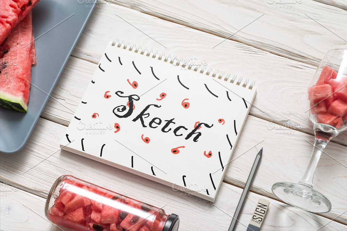 A5 Sketchbook Photo Mockup, a Books & Magazine Mockup by mockupgeek (Photo 2 of 3)