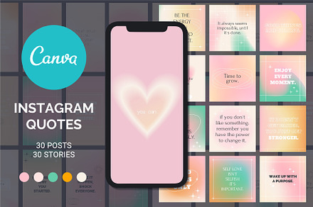 Canva Instagram Gradient Quotes, a Social Media Template by AnnArt