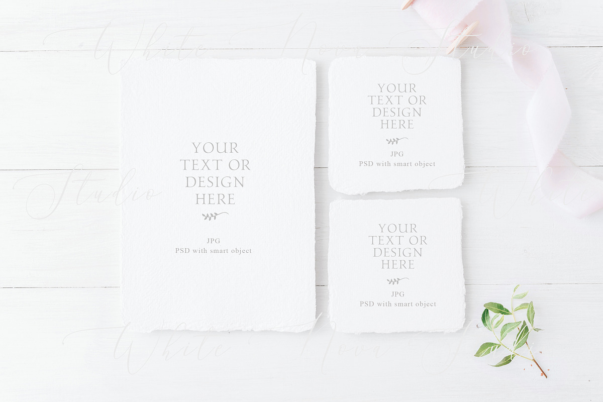 Wedding cards mockup, PSD+JPG, an Invitation Template by Kate Roubin (Photo 1 of 2)
