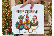 Merry Christmas, Funny Roosters PNG, an Illustration by Libby Wishes (Thumbnail 1 of 8)