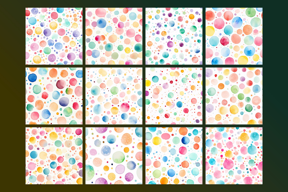 Watercolor Polka Dots Pattern, a Pattern Graphic by Forhadx5 (Photo 6 of 7)