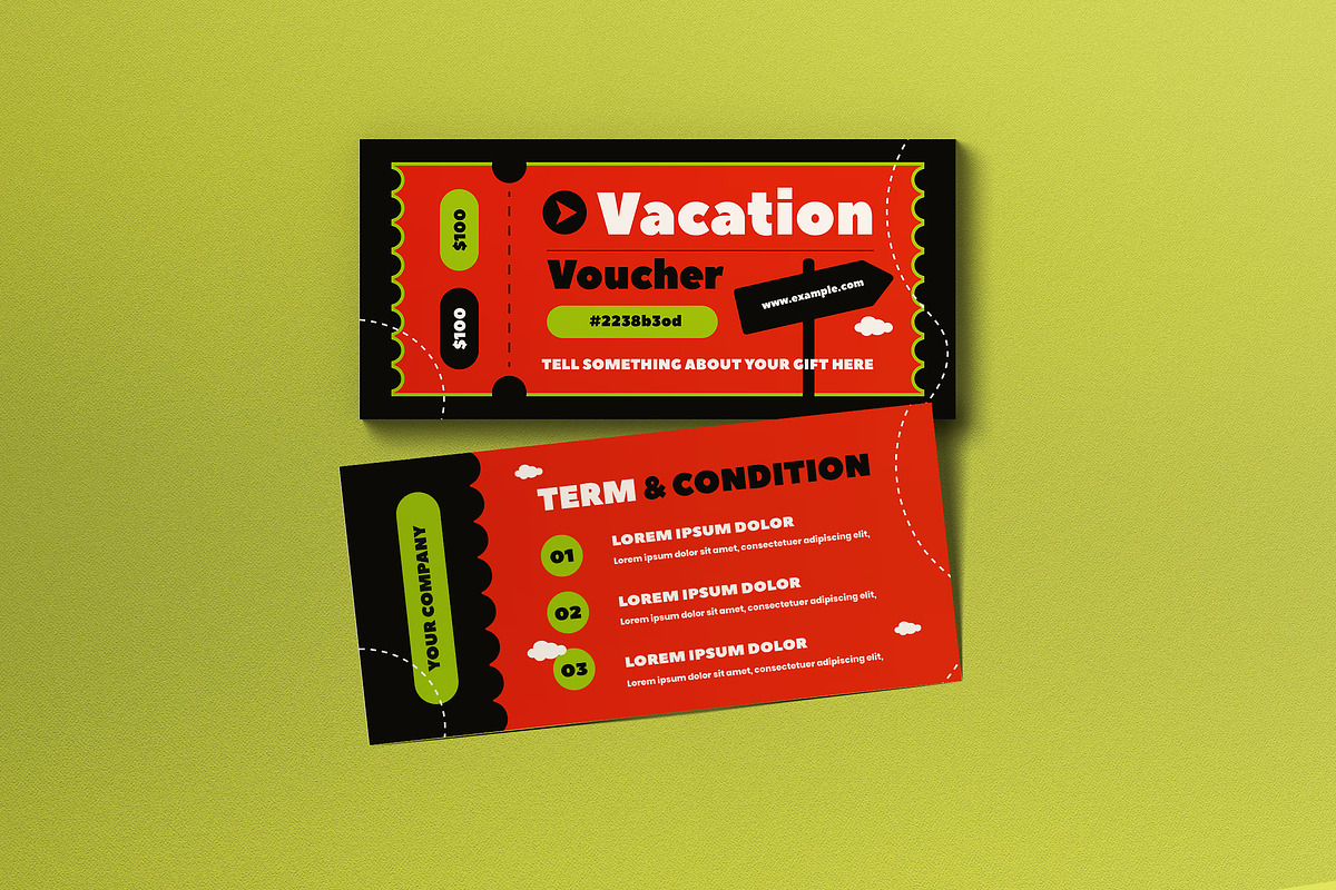 Travel Agency Vacation Voucher, a Card Template by graphicook (Photo 1 of 3)