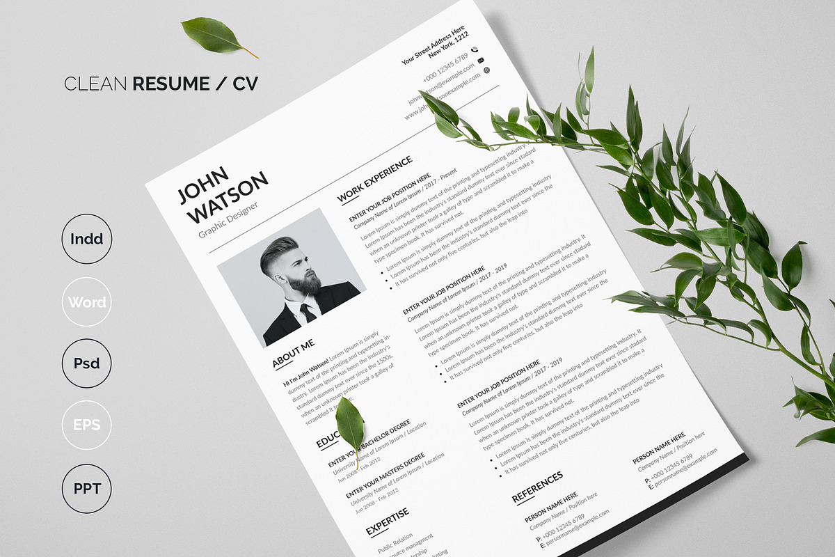 Word Resume Template / CV, a Resume Template by Aspect_Studio (Photo 1 of 4)