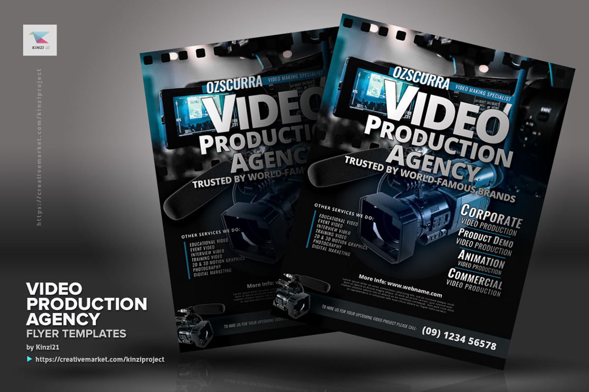 Video Production Agency Flyers, a Flyer Template by kinzi21