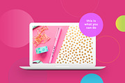 MacBook™ Mockup with Circles, a Device Mockup by eppearance (Thumbnail 3 of 5)