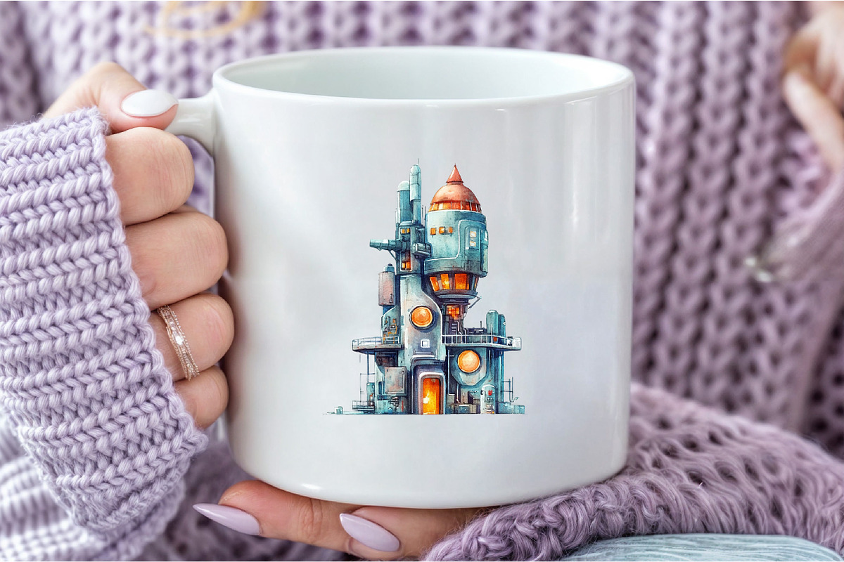 Big Factory Watercolor Clipart Png, an Illustration by DreamCafeArt (Photo 4 of 6)