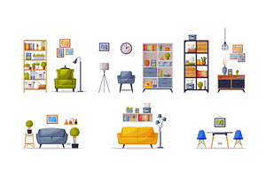 Modern Room Interior Design with, an Object Illustration by TopVectors