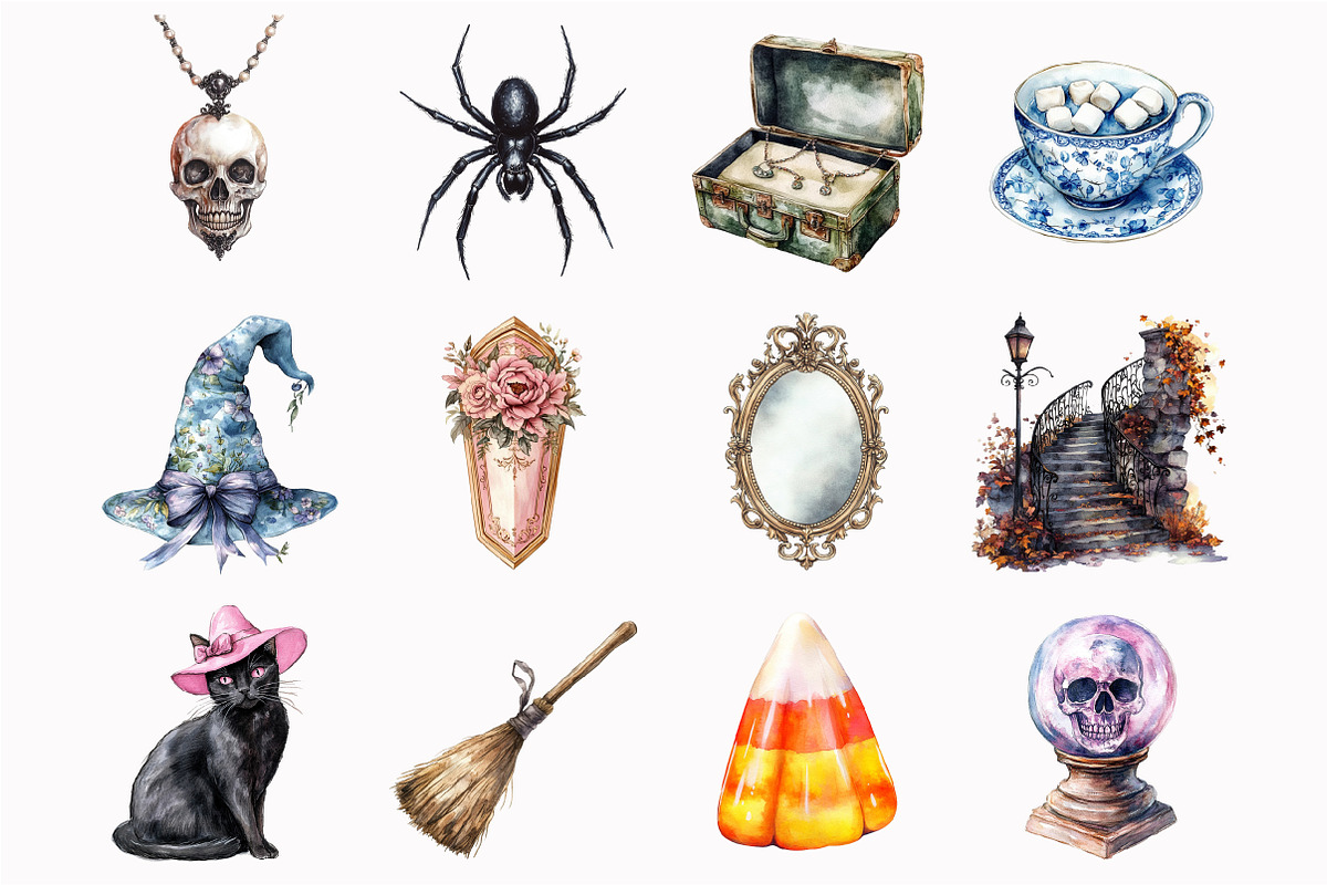 Watercolor Chic to Death Clipart, an Illustration by Design Market (Photo 2 of 5)