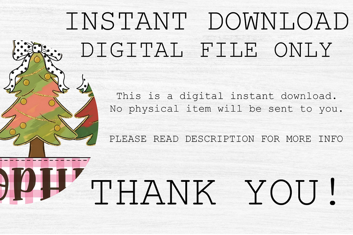 Personalized Christmas Tree png,, an Object Illustration by Libby Wishes (Photo 3 of 3)