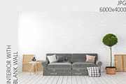 INTERIOR WITH BLANK WALL & SOFA, a Decorative Illustration by YKvisual (Thumbnail 1 of 2)