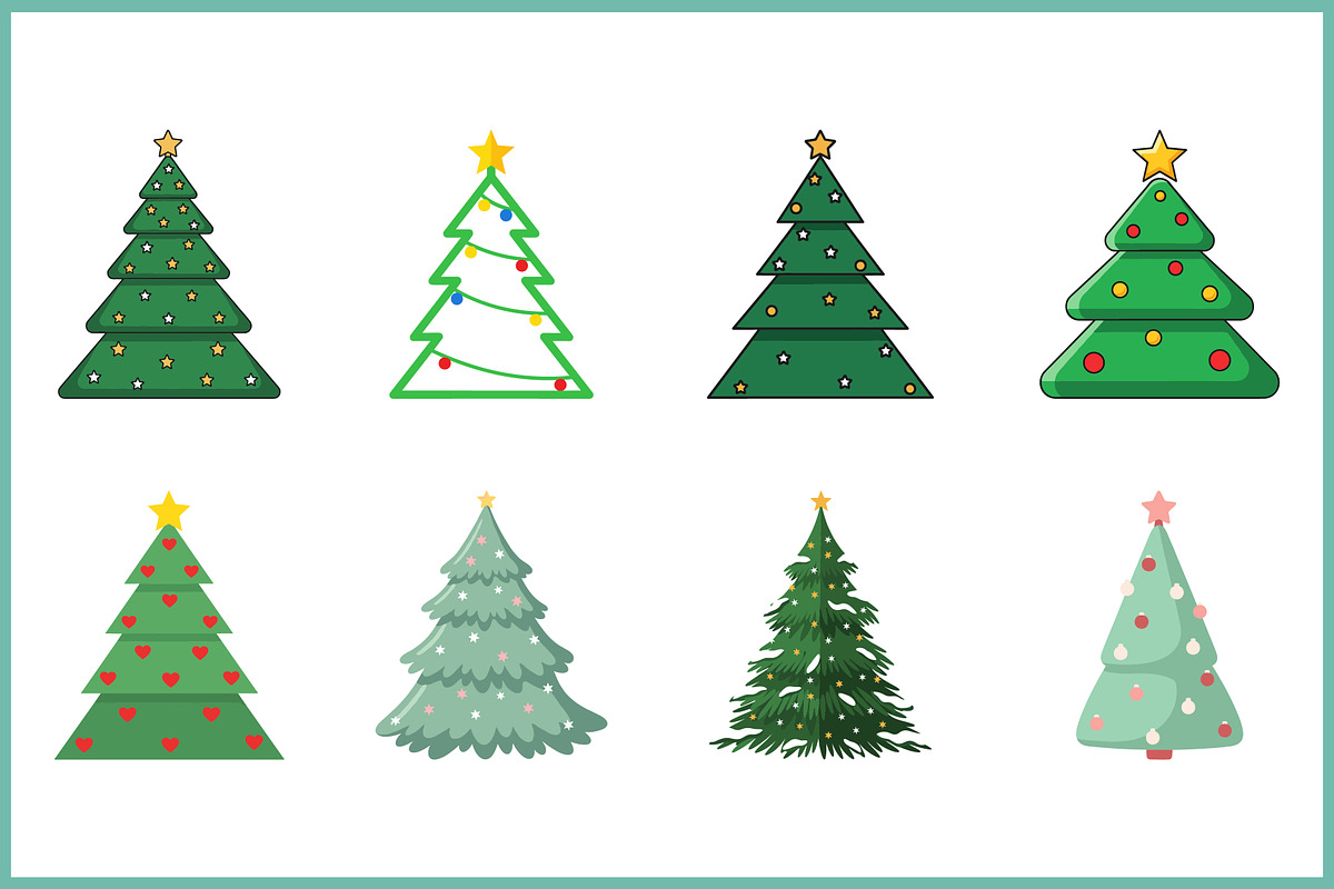 Christmas Trees Vector Clipart Set, a Seasonal Illustration by Gfx Expert Team (Photo 3 of 3)