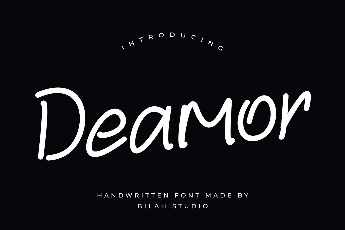 Deamor Handwritten Font, a Handwritten Font by Bilahstudio (Photo 1 of 10)