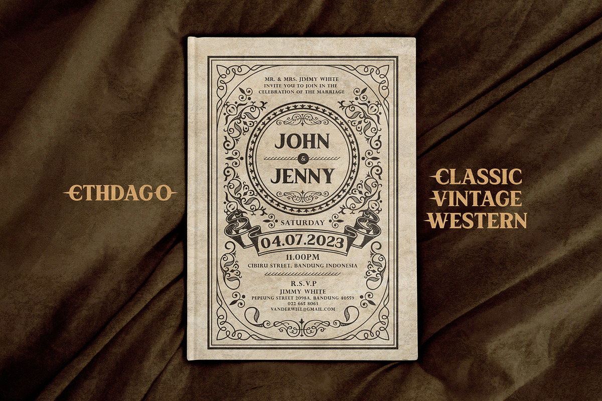 Ethdago - Vintage Classic Font, a Serif Font by Drizy (Photo 4 of 9)
