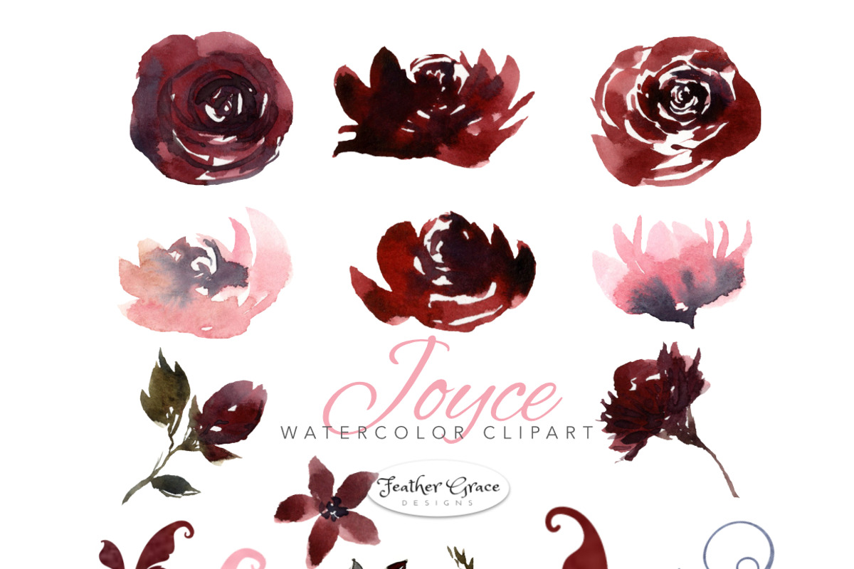 Burgundy Florals, Wreaths, an Illustration by Feather Grace Designs (Photo 12 of 13)