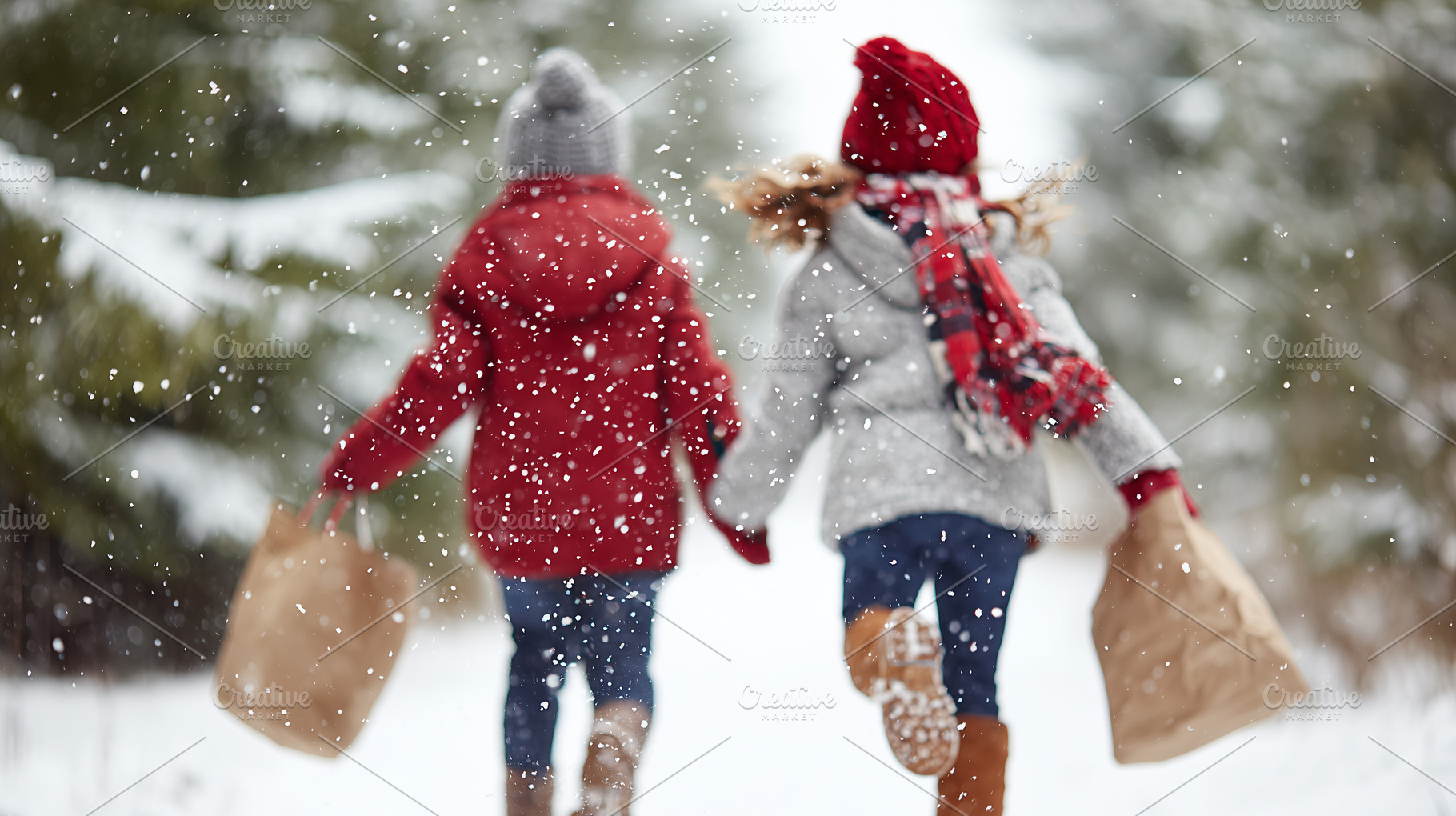 Two children in winter coats, a Person Photo by MistyDay