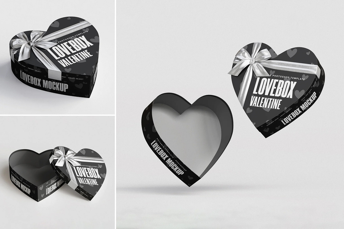 Love Box Valentine Mockup, a Packaging Mockup by Brand Earth (Photo 1 of 4)