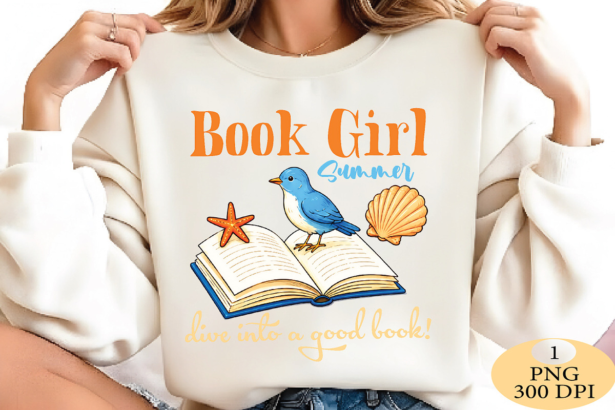 Book Girl Summer PNG, a Seasonal Illustration by Daily.Designs (Photo 2 of 5)