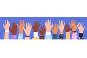 People raising hands up banner, a Person Illustration by PaperTrident (Thumbnail 1 of 4)