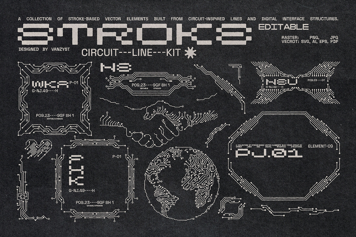 Circuit Line Kit, a Graphic by Vanzyst (Photo 3 of 7)