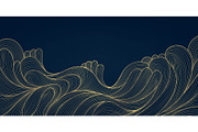 Water And Waves Golden Backgrounds, a Background Graphic by Marylia (Thumbnail 8 of 22)
