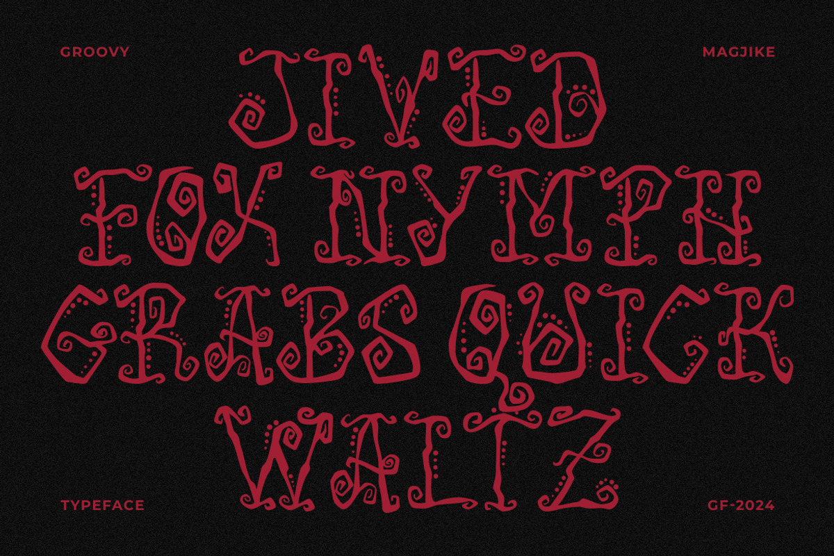 GF Magjike - Swirly Display Font, a Handwritten Font by GroovyFontCo (Photo 2 of 7)