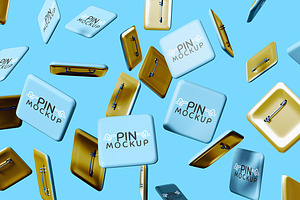 Square Pin Button Mockup, a Product Mockup by McLittle Stock