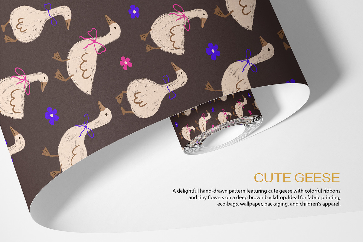 Cute Geese - Seamless Pattern, a Pattern Graphic by Alona Savchuk (Photo 8 of 11)