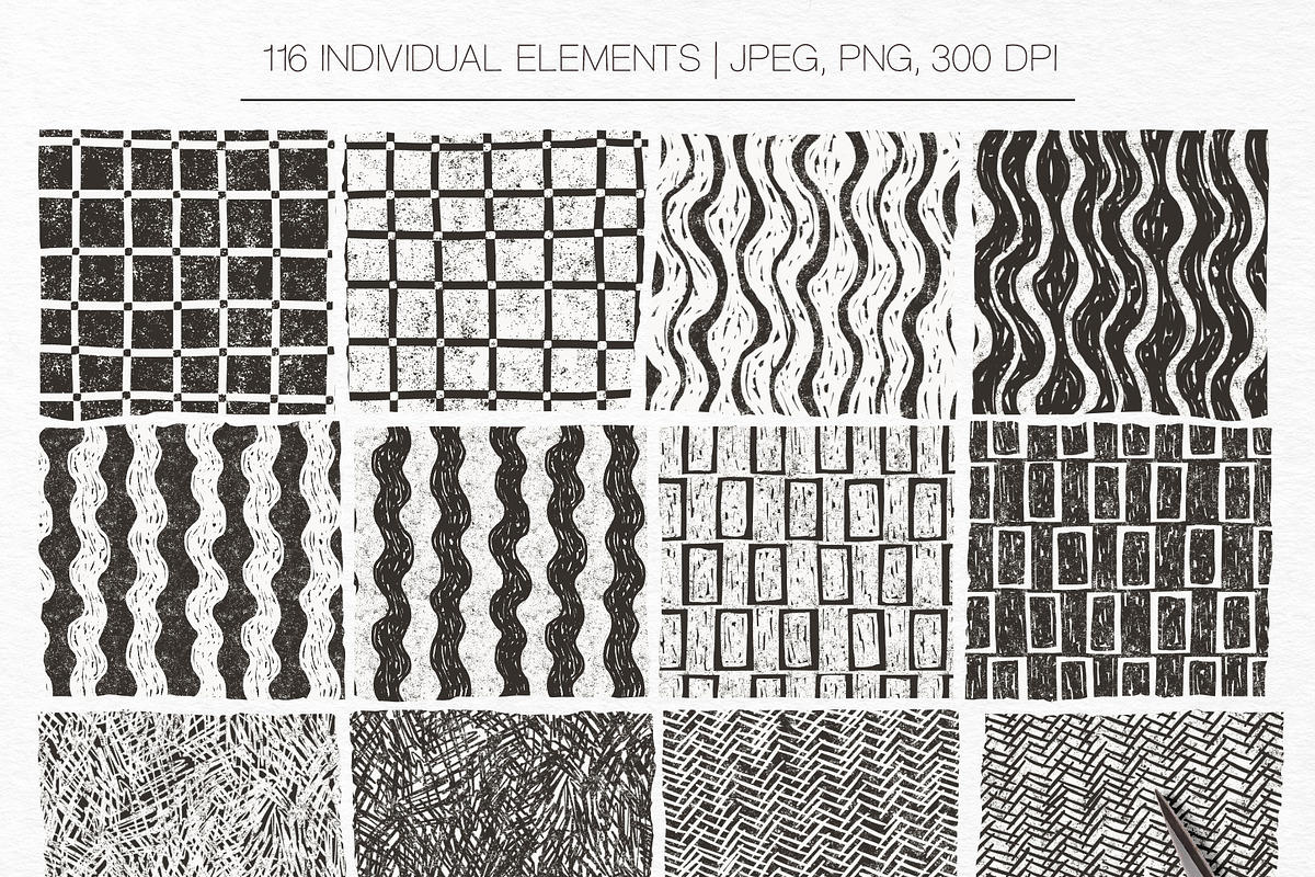 Linocut Patterns, a Pattern Graphic by GVGraphics (Photo 7 of 15)