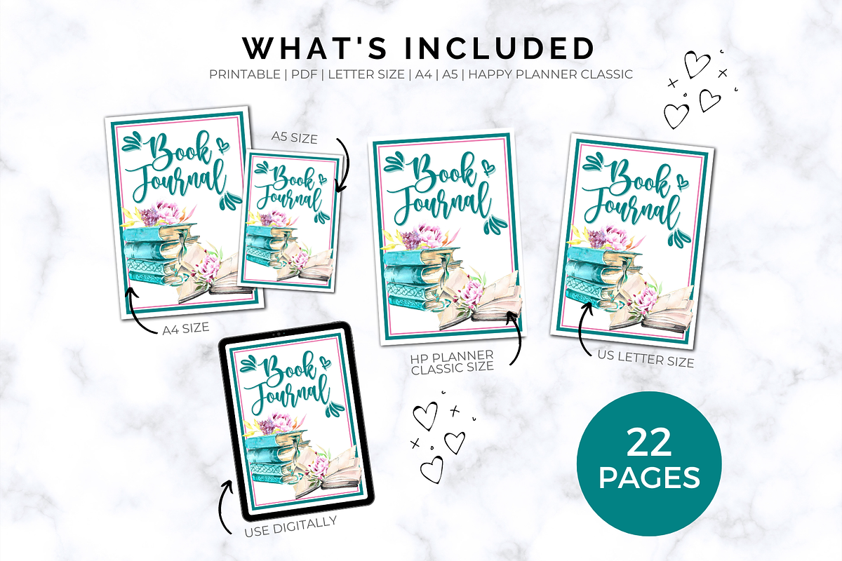 Book Journal - Printable, a Stationery Template by Jennifer Magri Templates (Photo 4 of 8)
