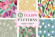 Tulips Seamless Patterns, a Pattern Graphic by Ninterints (Thumbnail 1 of 7)